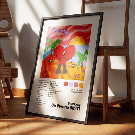 Bad Bunny Un Verano Sin Ti Custom Album Poster Cover Print