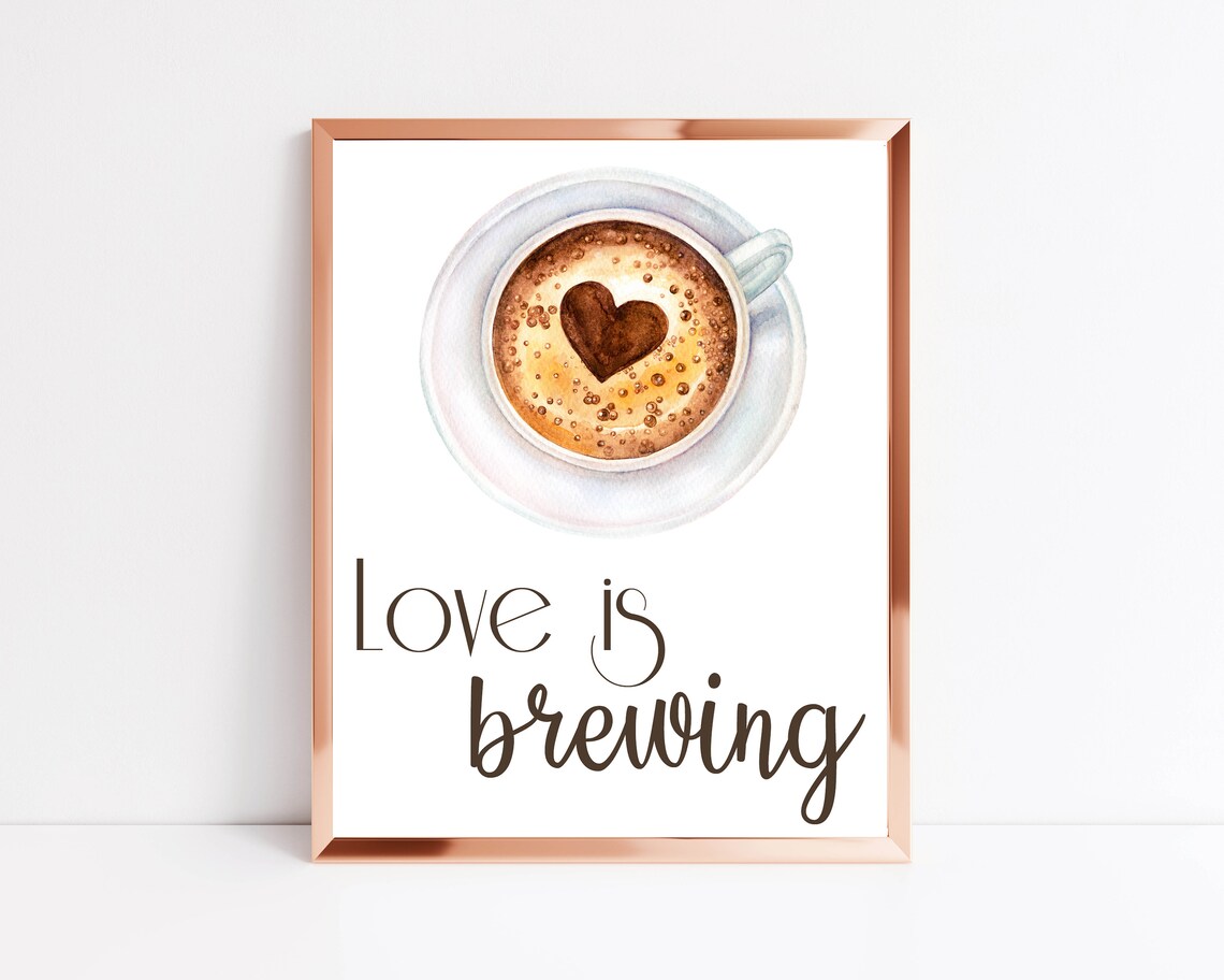 Love Is Brewing Coffee Bar Sign, Kitchen Decor - Image 4