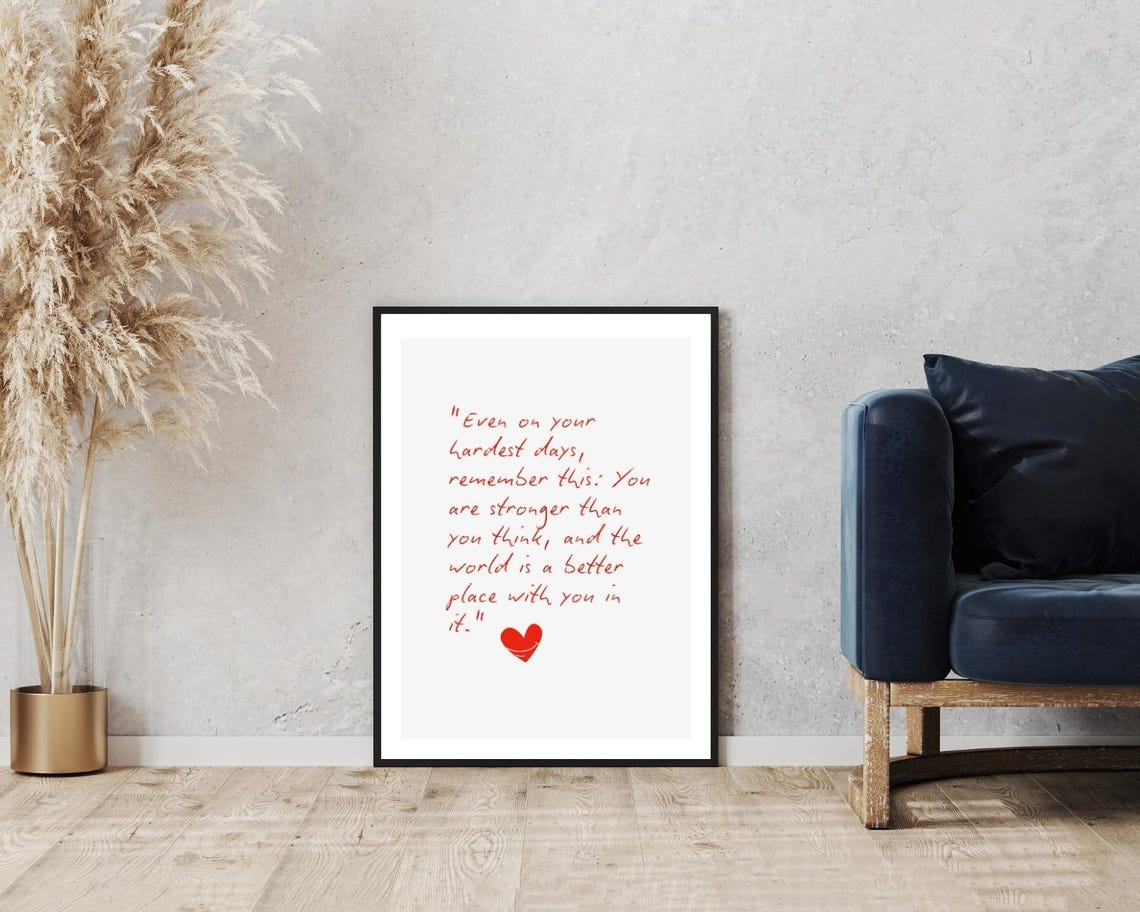 You Are Stronger Than You Think Comforting Encouraging Quote Poster - Image 3