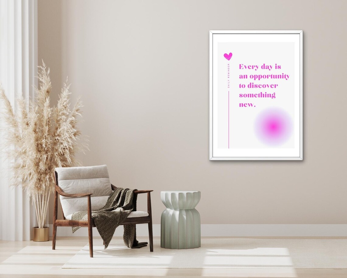 Every Day Is An Opportunity Pink Gradient Daily Reminder Typography Poster - Image 3