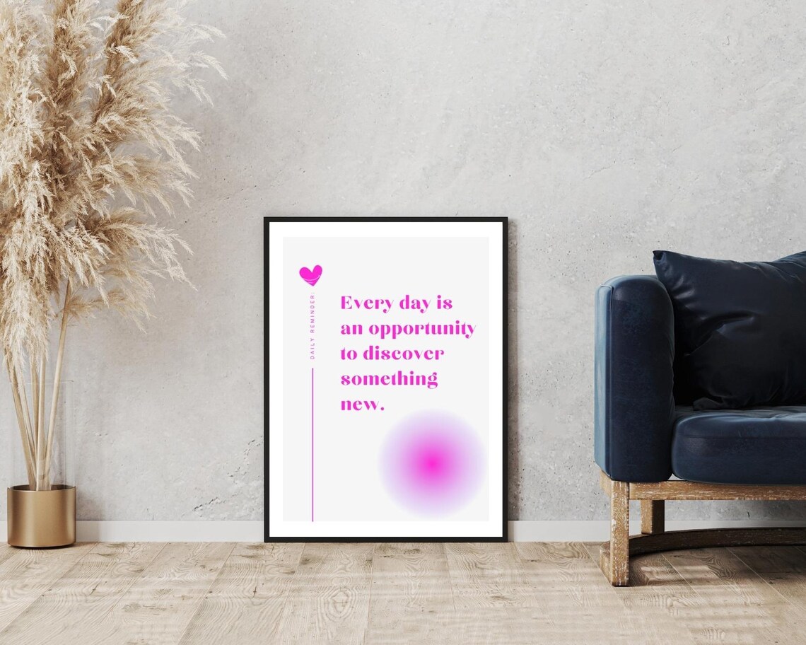 Every Day Is An Opportunity Pink Gradient Daily Reminder Typography Poster - Image 5
