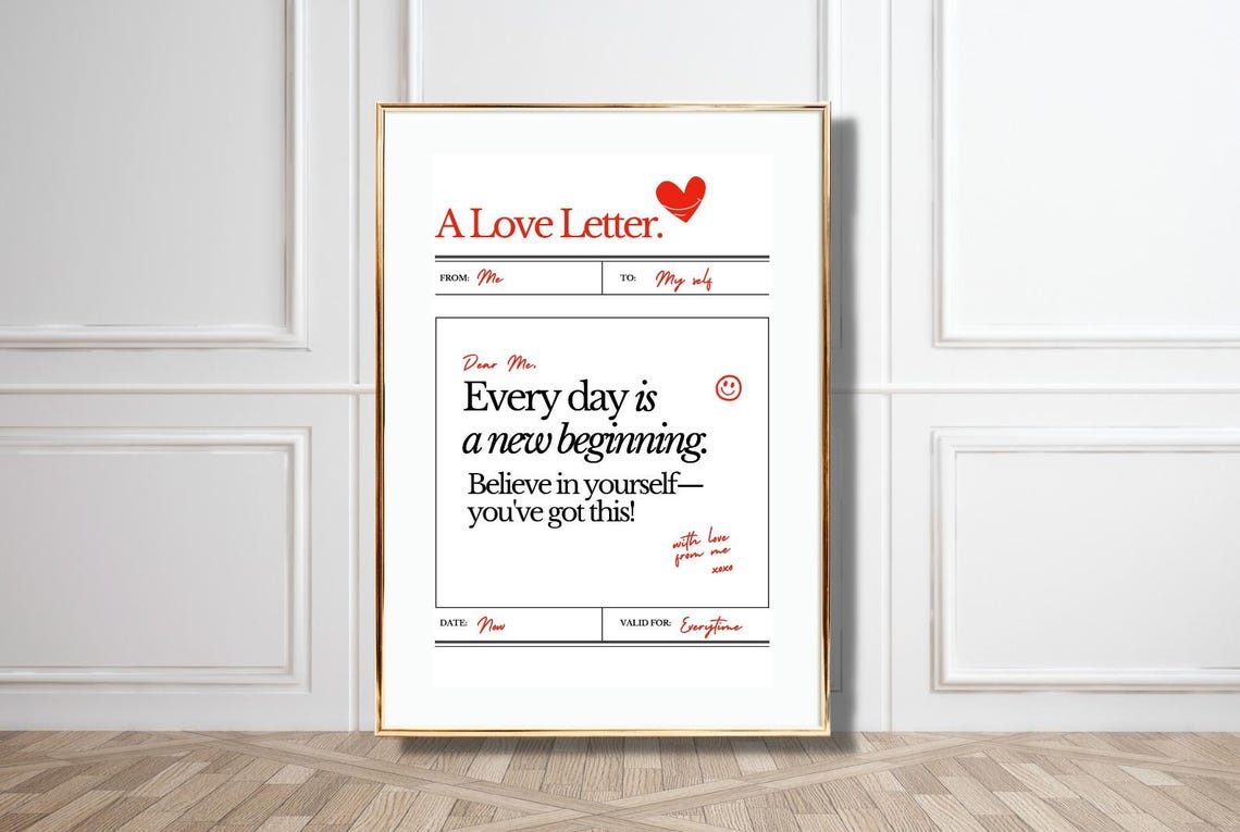 A Love Letter To Myself Every Day New Beginning Affirmation Poster - Image 5