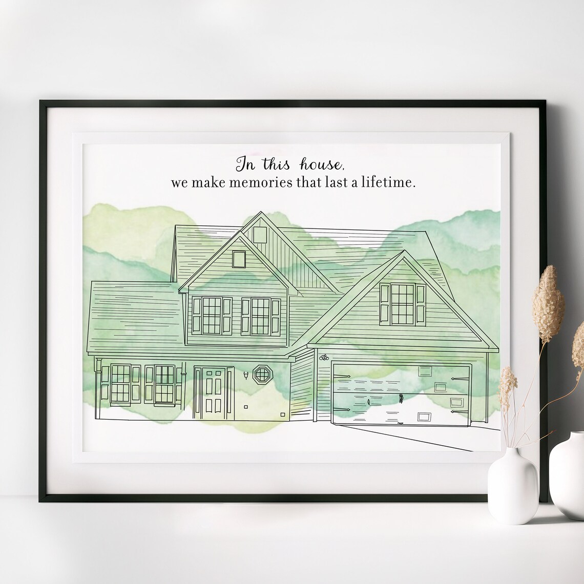 Personalized House Line Drawing, First Home Gift - Image 3