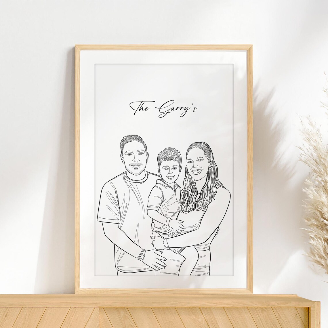 Happy Mother's Day Line Drawing of Mom Kissing Her Daughter Poster - Image 3