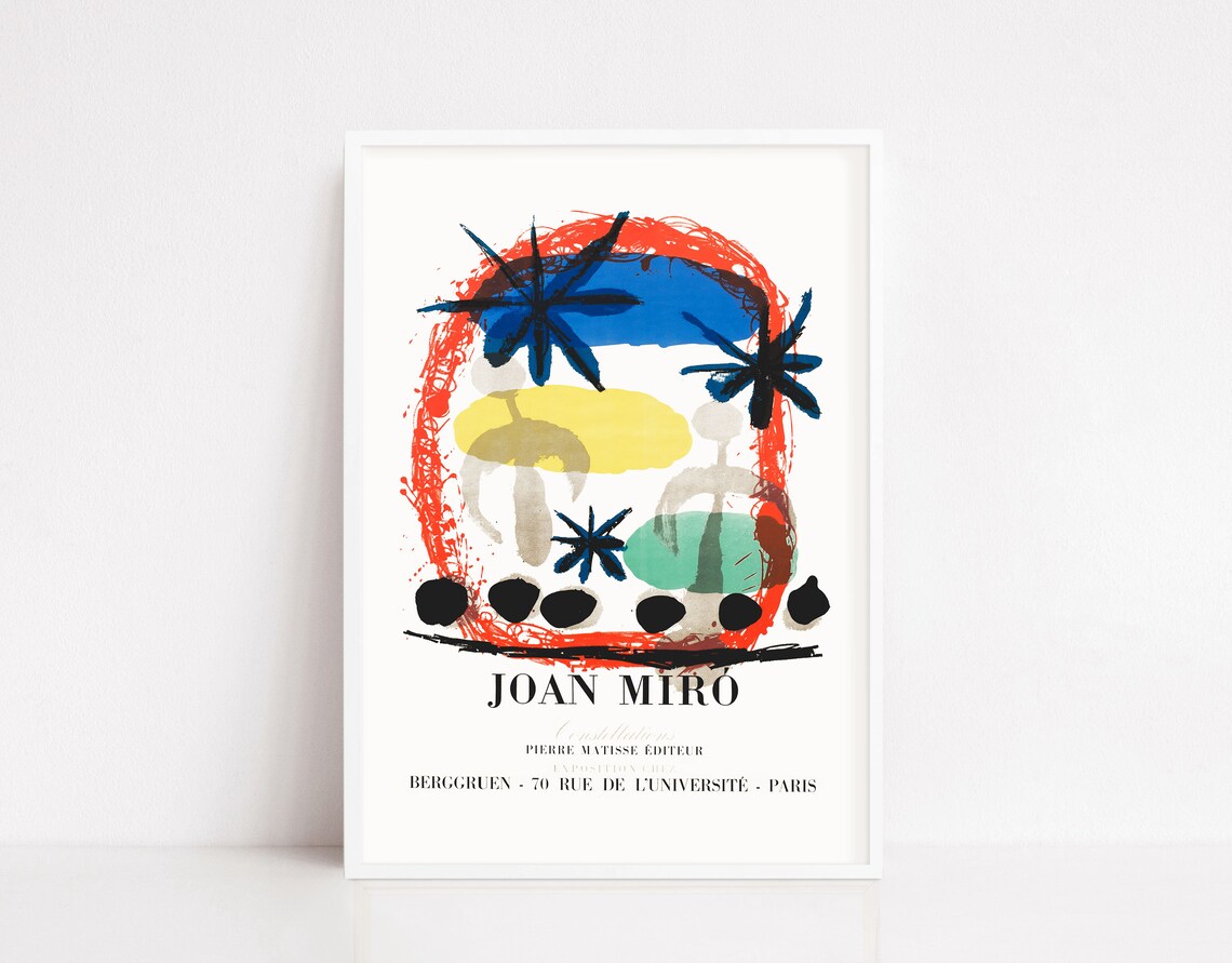 Joan Miro Poster, Abstract Modern Art Print