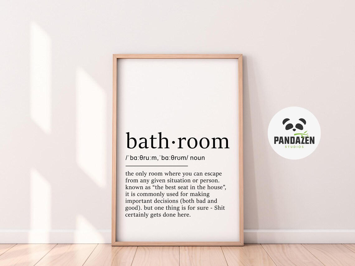 Bathroom Definition Typography Art Print, Funny Decor - Image 4