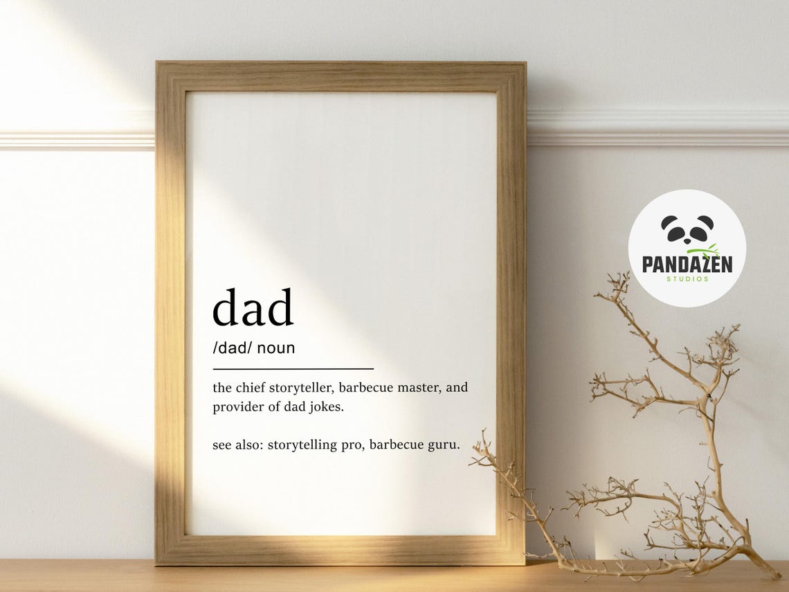 Dad Definition Dad Jokes Barbecue Master Funny Typography Poster - Image 4
