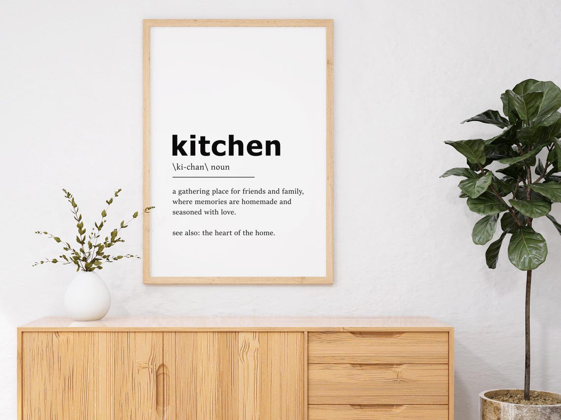 Kitchen Definition Heart Of The Home Memories Love Quote Poster