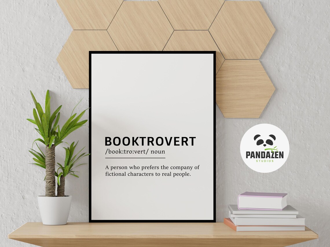 Booktrovert Definition Funny Typography Print Gift for Book Lovers and Readers - Image 5