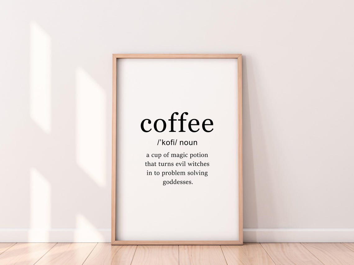 Coffee Magic Potion Funny Dictionary Definition Typography Poster - Image 7