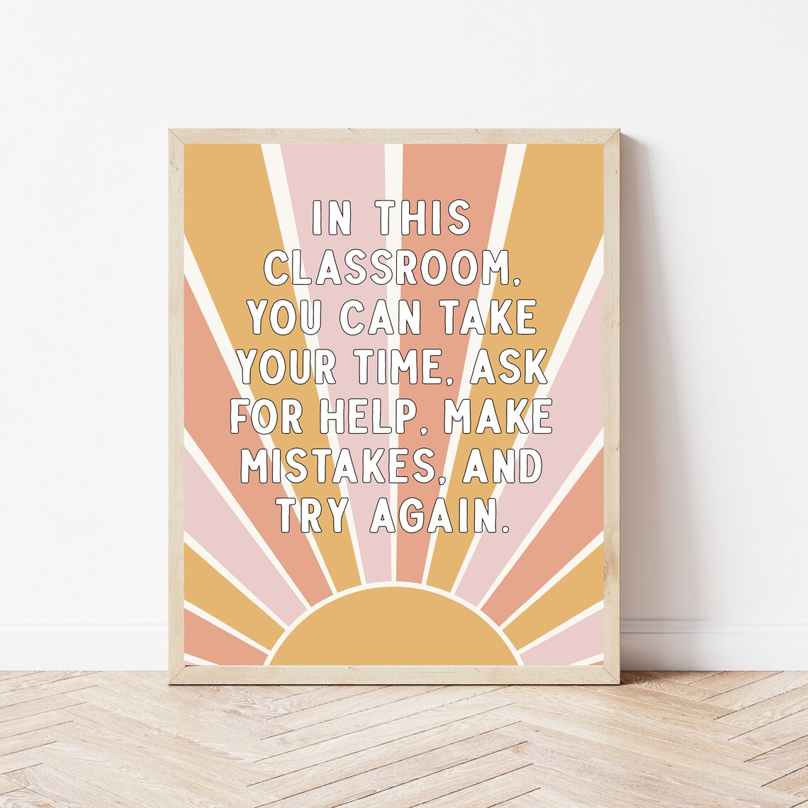 Classroom Decor Elementary Boho Door Sign Rules Art Print