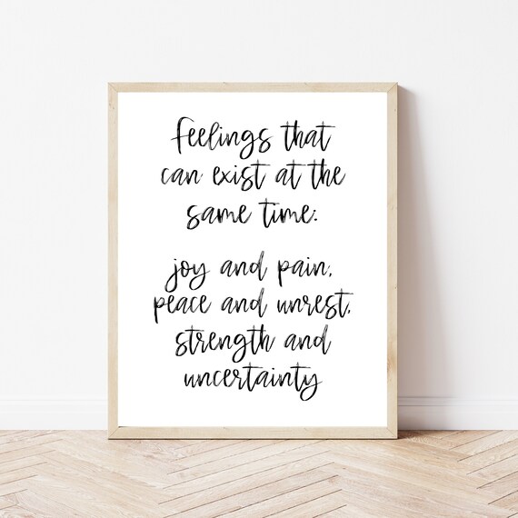 Feelings That Can Exist at the Same Time Joy and Pain Therapy Poster