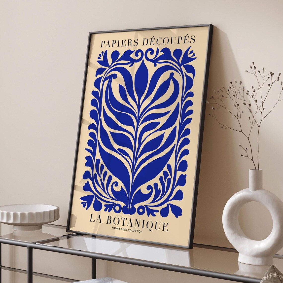 Papiers Découpés La Botanique Blue Matisse Style Floral Poster