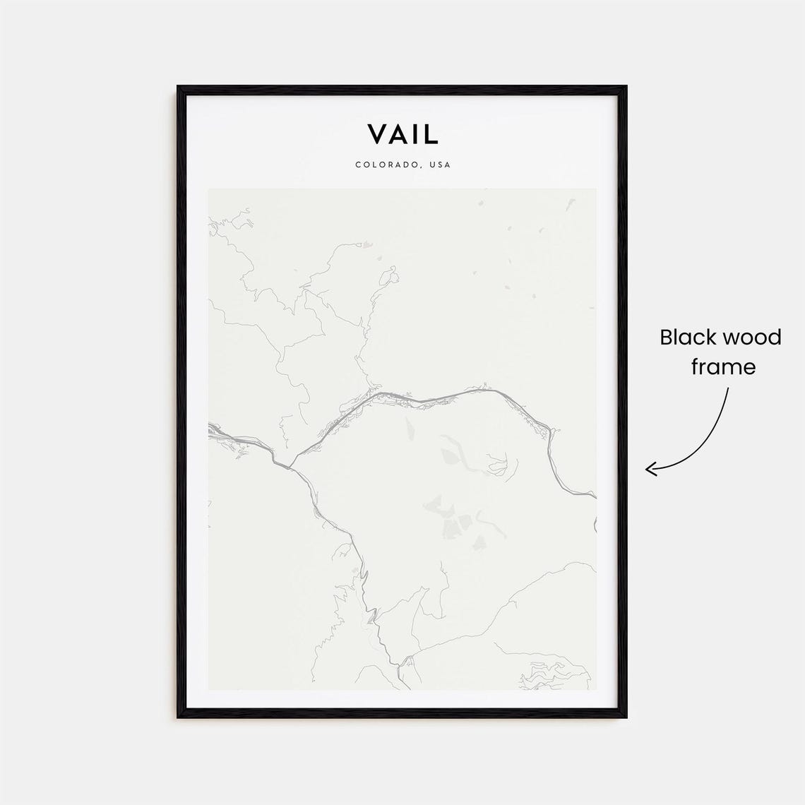 Vail Colorado USA Minimal Cream Mountain Map Travel Decor Poster - Image 3