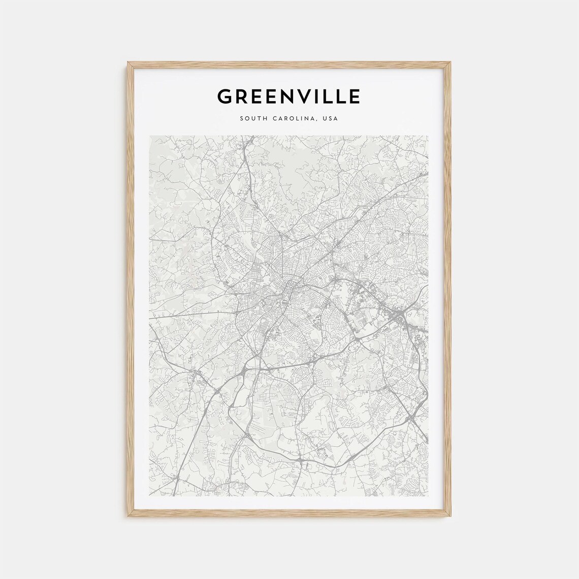 Greenville South Carolina, USA Minimalist Street Map Art Poster