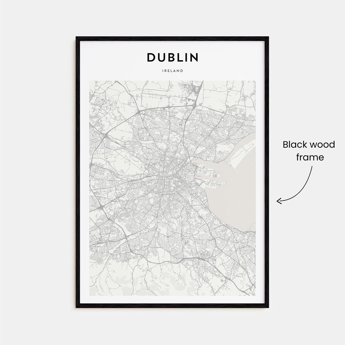 Dublin Ireland Minimalist City Street Map Poster with Bold Typography - Image 3