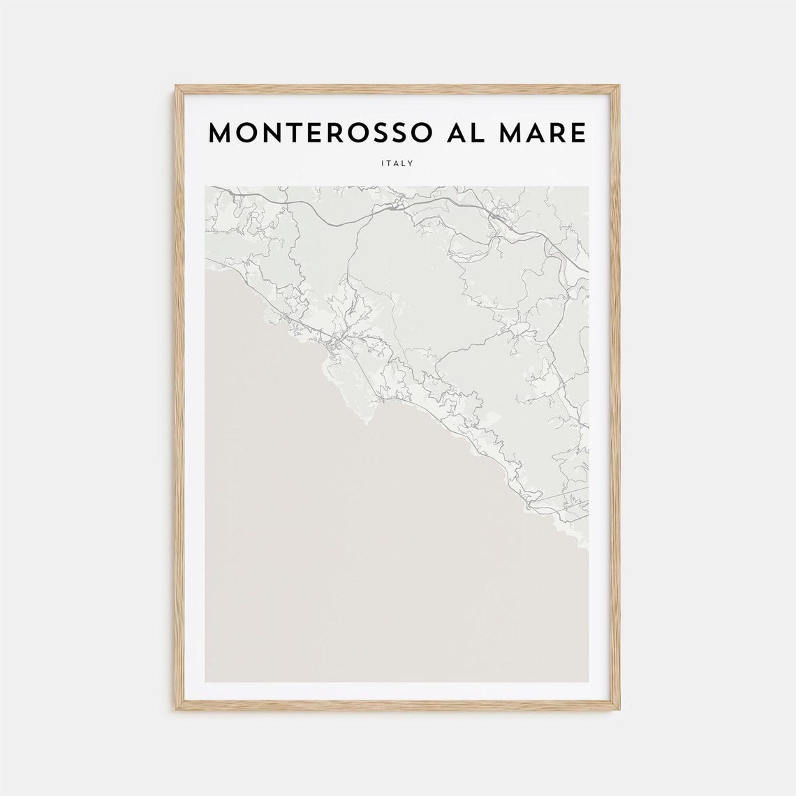 Monterosso Al Mare Italy Cinque Terre Coastal Map Minimalist Poster