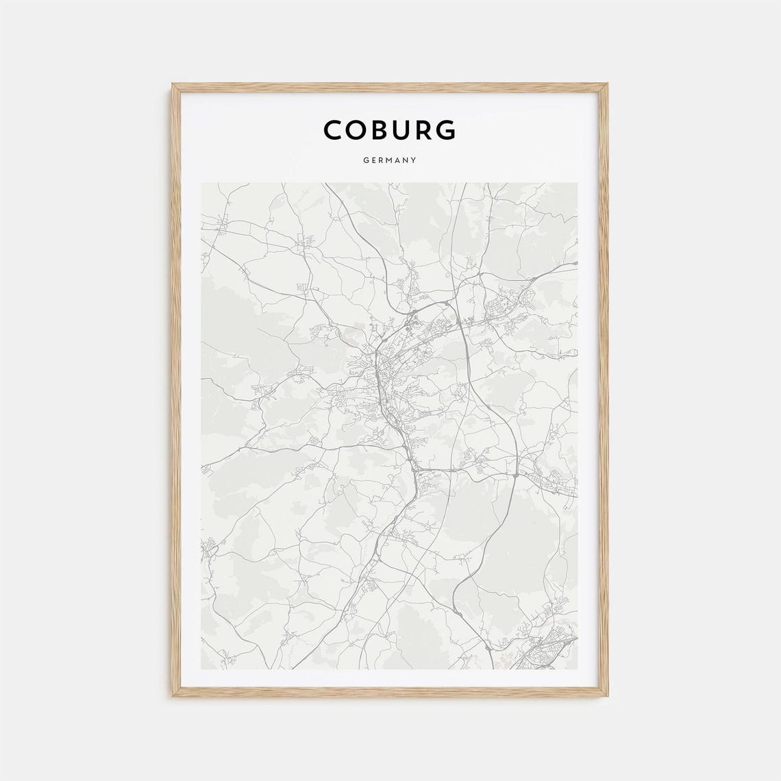 Coburg Germany Minimalist City Map Modern Line Art Travel Poster
