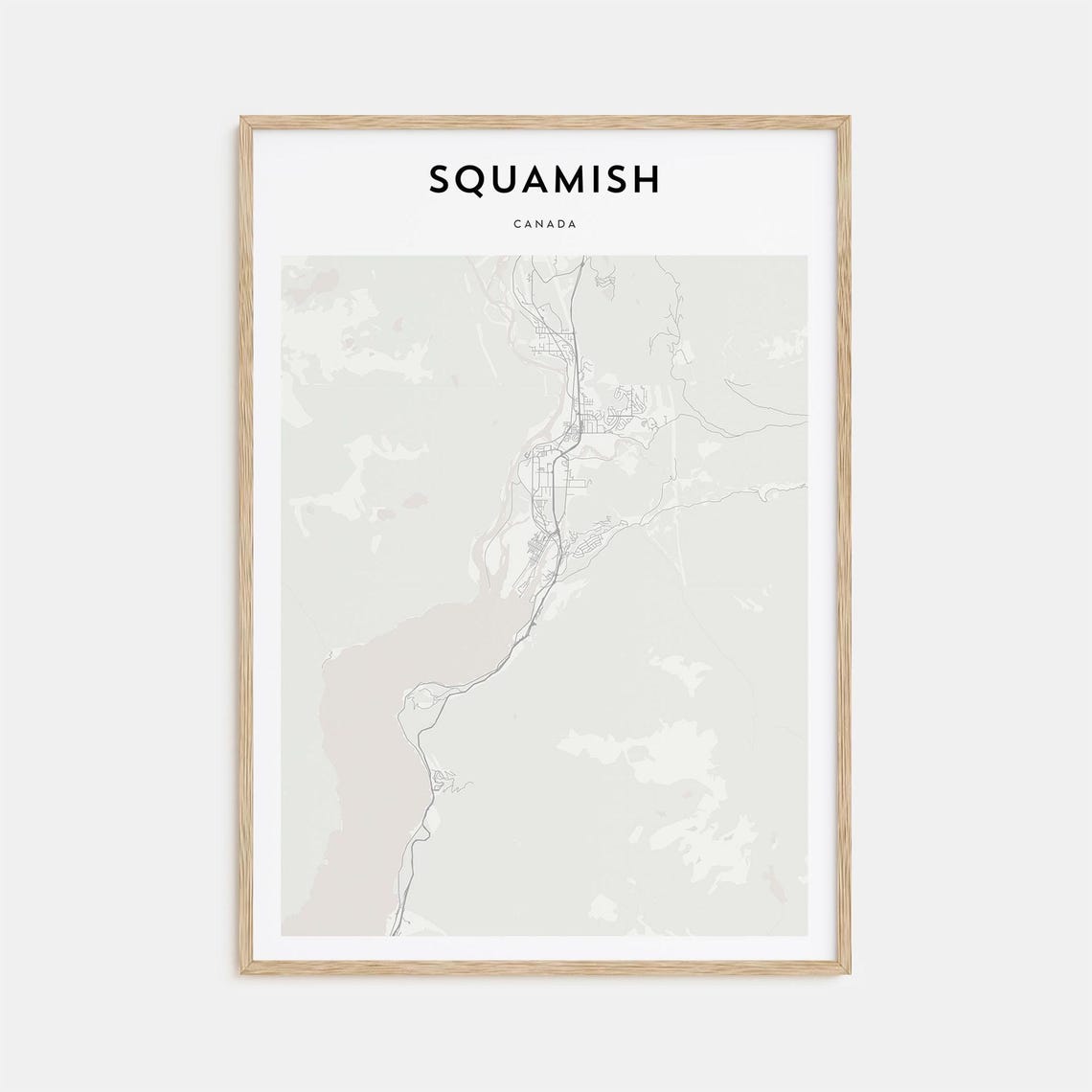 Squamish Canada Minimalist City Street Map Line Art Home Decor Poster