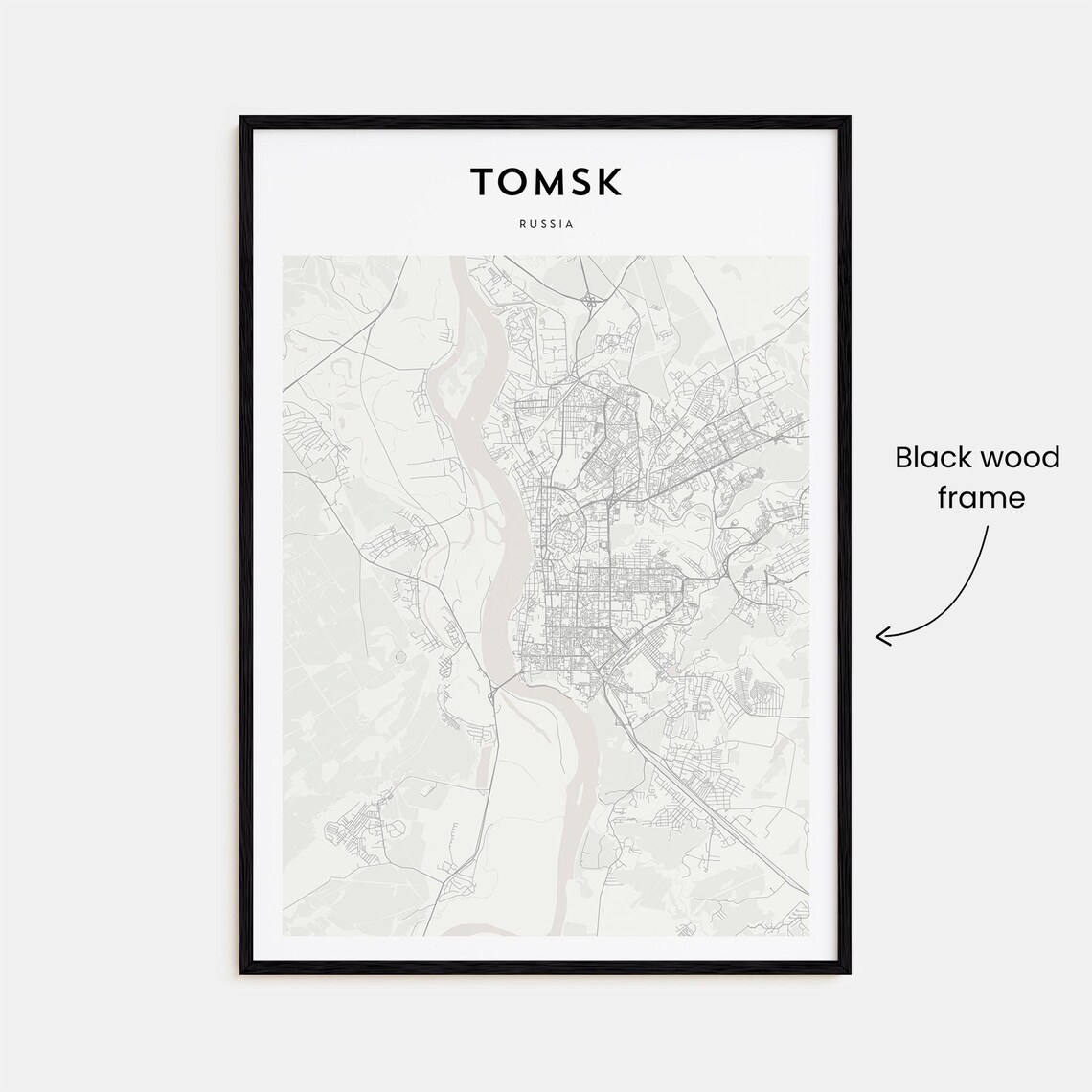 Tomsk Russia Minimalist City Street Map Line Art Travel Poster - Image 3