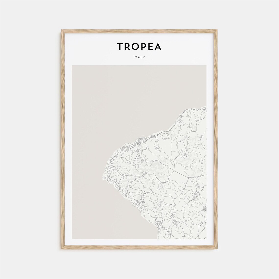 Tropea Italy Minimalist Coastal Street Map Travel Art Poster