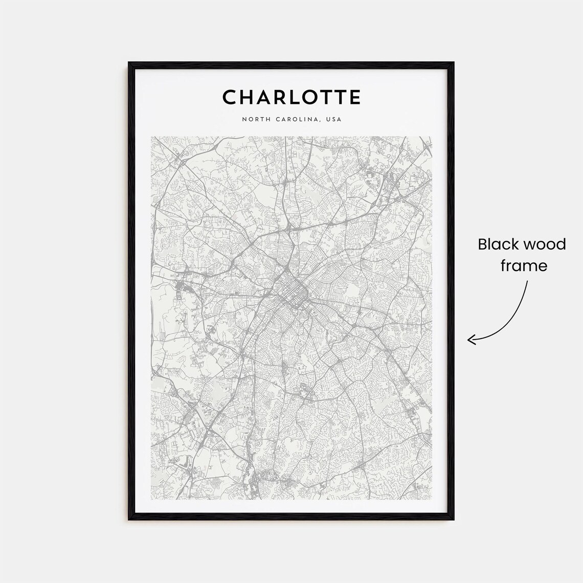 Charlotte Personalized Map Travel Poster, Wall Art - Image 3