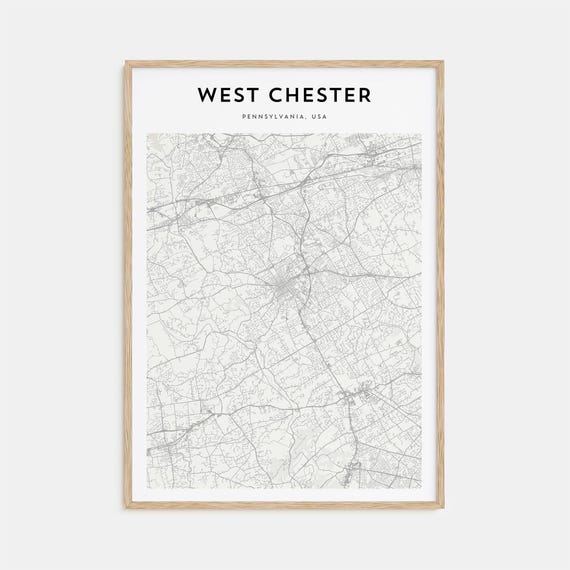West Chester Personalized Map Art, Pennsylvania Travel Poster
