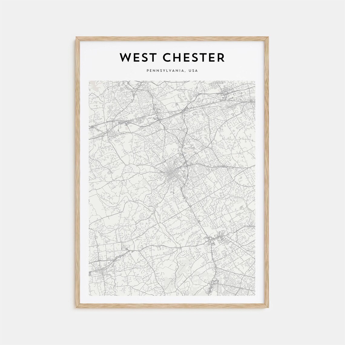 West Chester Personalized Map Art, Pennsylvania Travel Poster