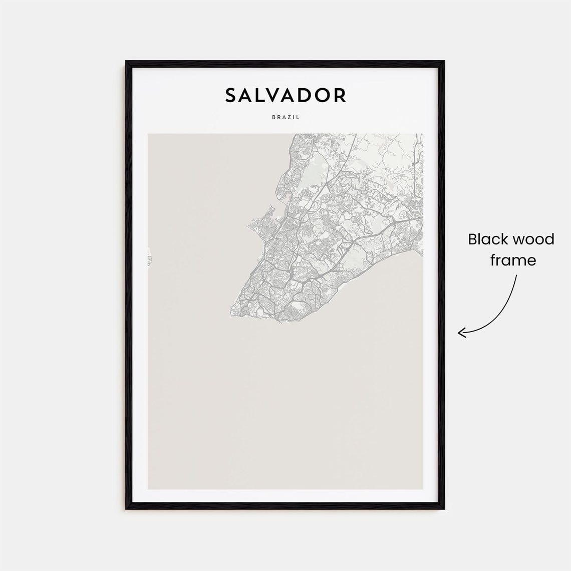 Salvador Map Poster Salvador Map Print Salvador Personalized Map Art Salvador Wall Art Salvador Travel Poster Travel Gift - Image 3
