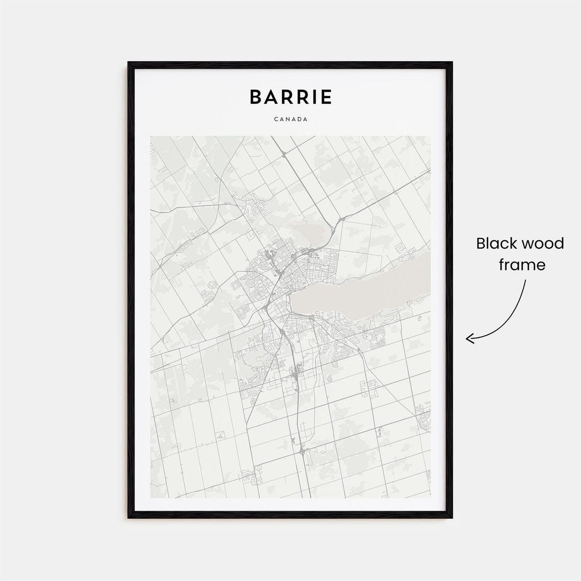 Barrie, Canada Minimalist City Street Map Fine Line Art Poster - Image 3