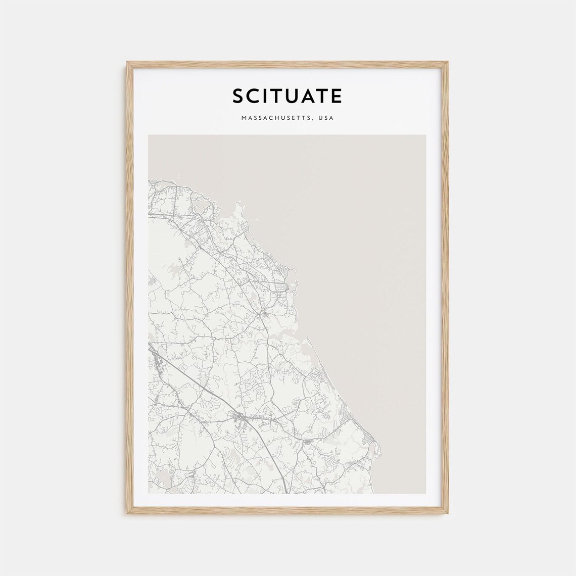 Scituate Massachusetts USA Minimalist Coast Map Travel Poster