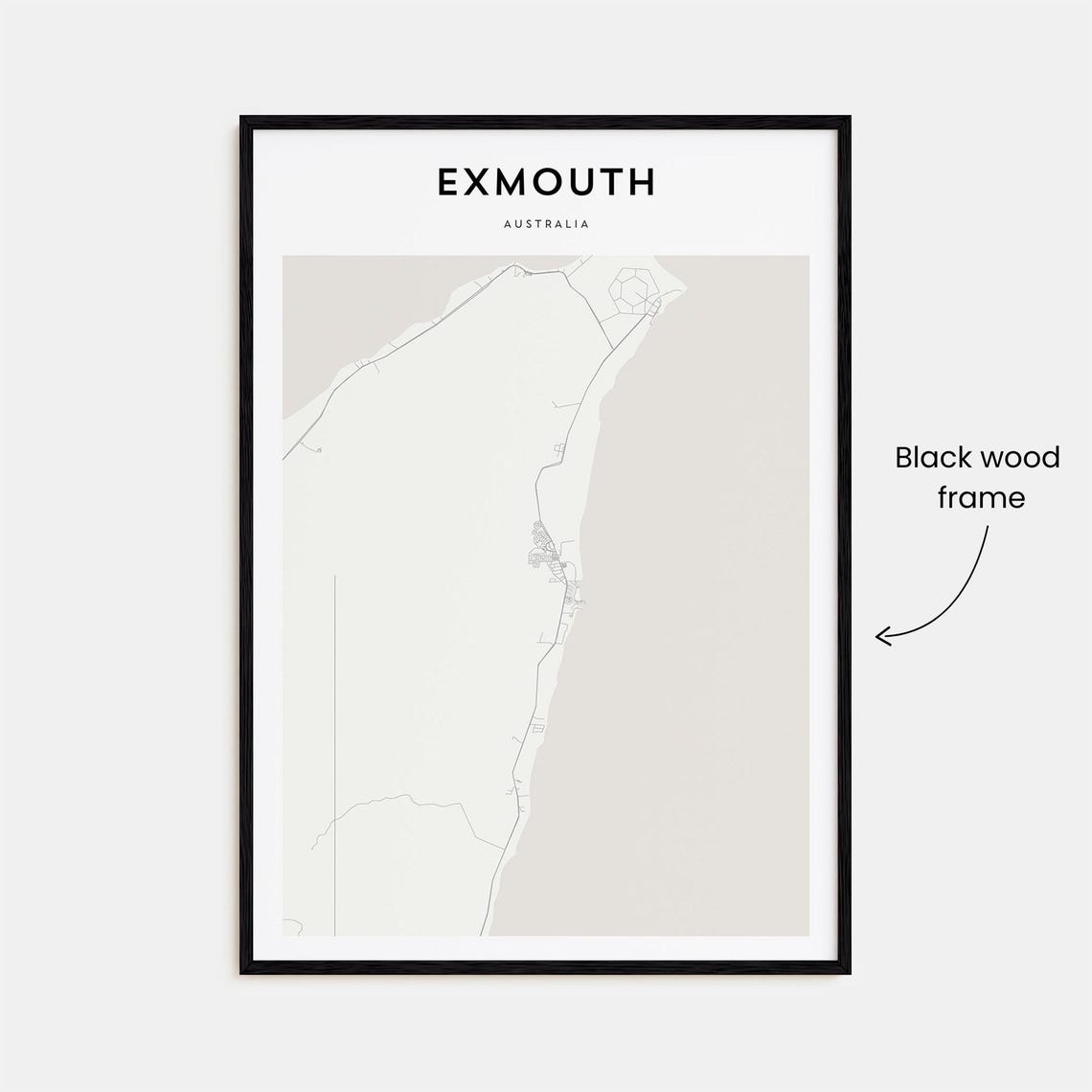 Exmouth Australia Minimalist Coastal Town Map Poster Modern Decor - Image 3