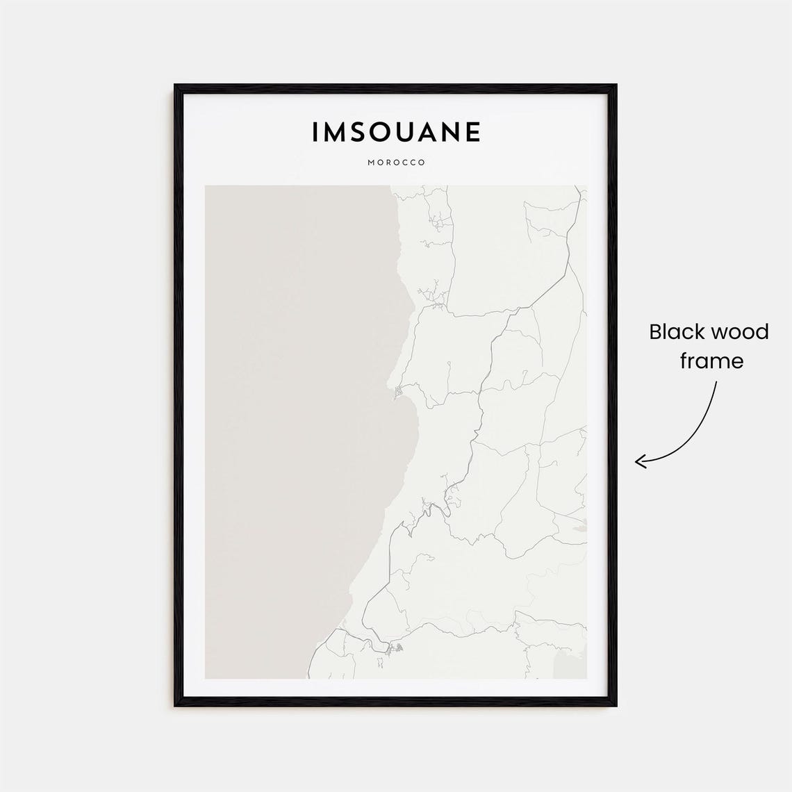 Imsouane Morocco Minimalist City Street Map Scandinavian Decor Poster - Image 3