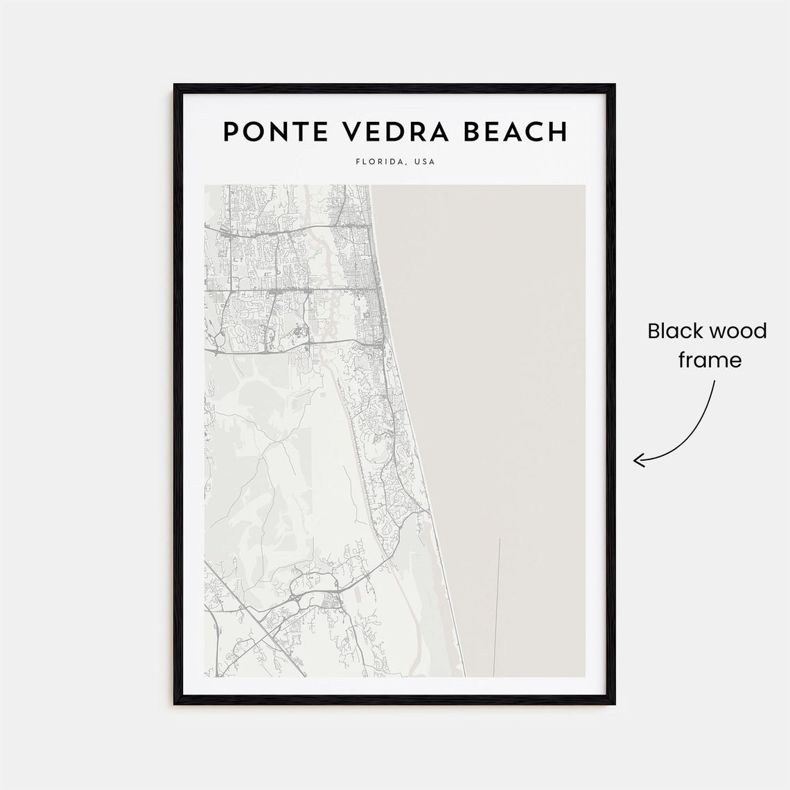 Ponte Vedra Beach Florida USA Minimalist Coastal Map Art Poster - Image 3