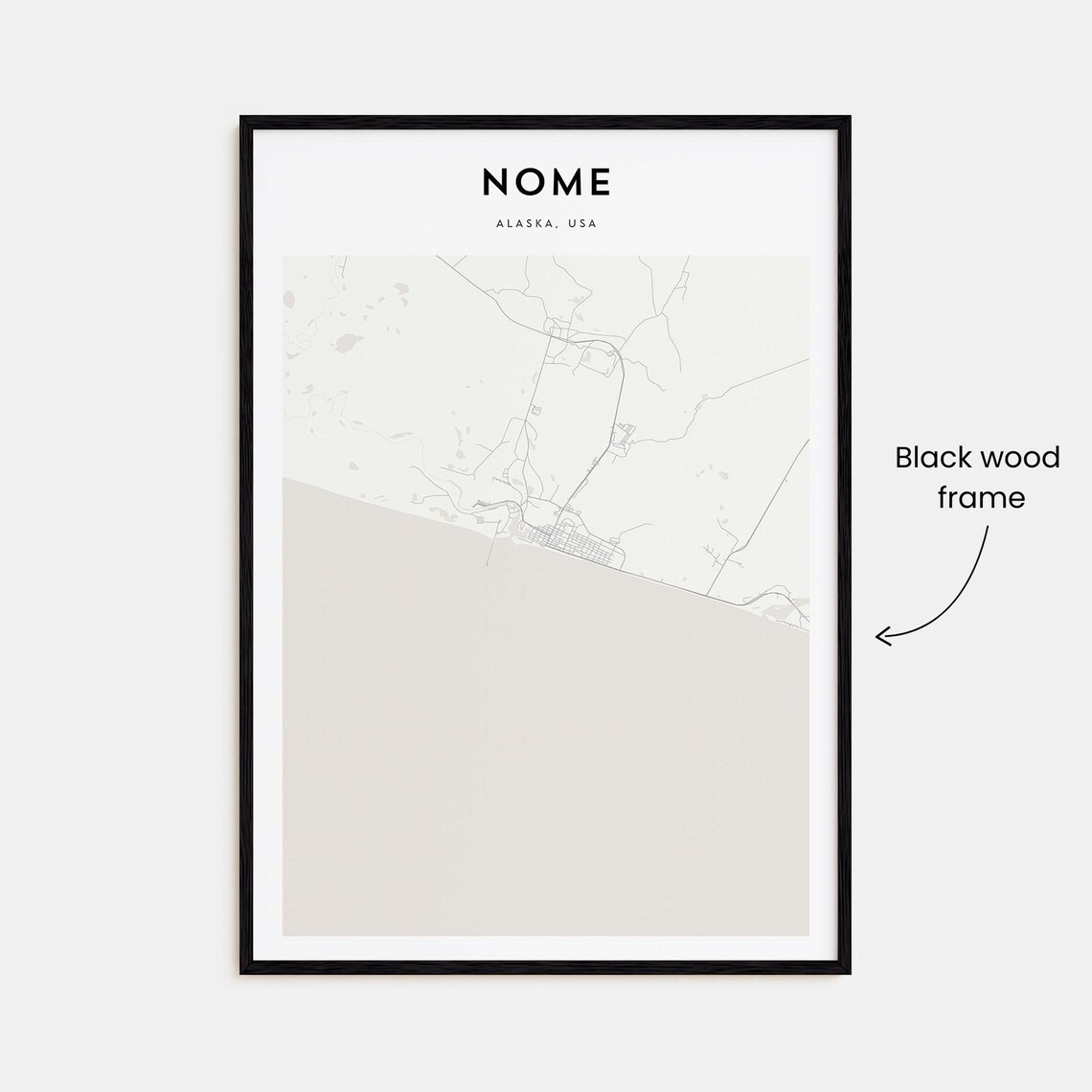 Nome Alaska USA Minimalist Street Map Arctic Frontier Travel Poster - Image 3