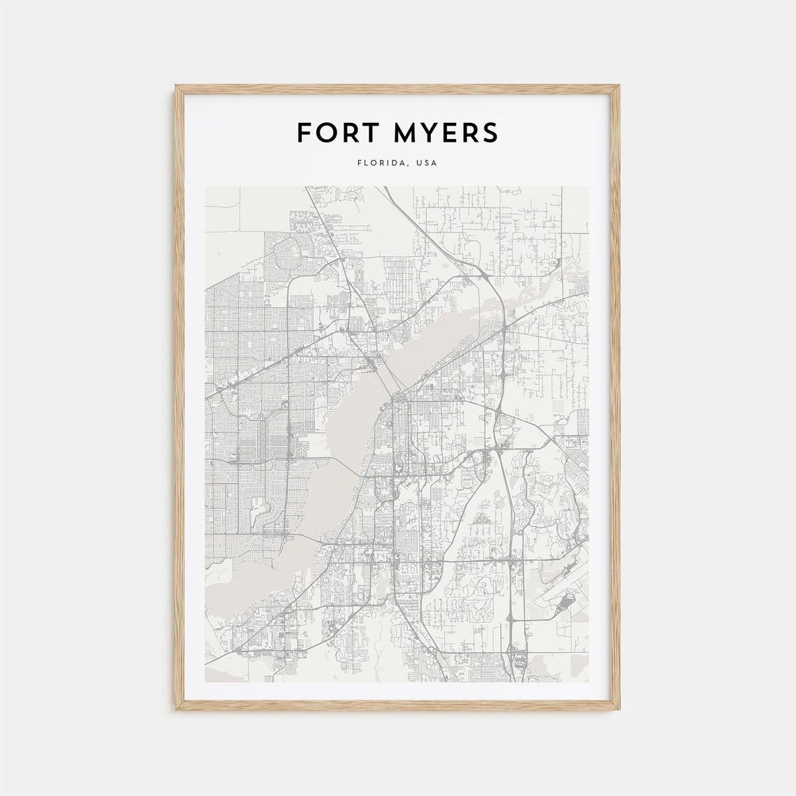 Fort Myers Map Poster Fort Myers Map Print Fort Myers Personalized Map Art Fort Myers Wall Art Fort Myers Travel Poster Travel Gift
