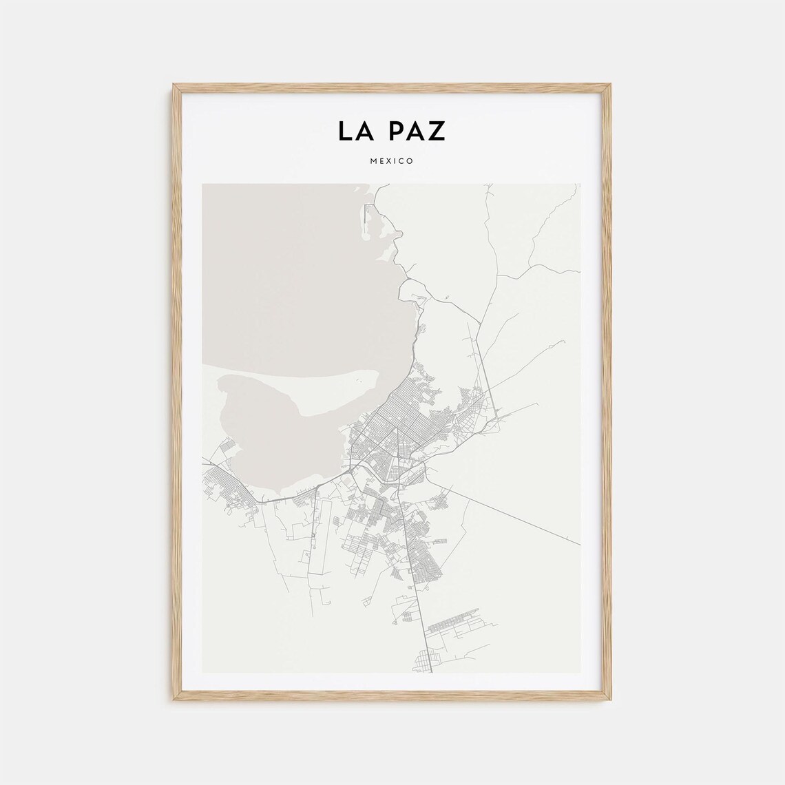 La Paz Mexico Minimalist City Street Map Elegant Decor Art Poster