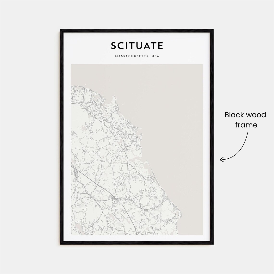 Scituate Massachusetts USA Minimalist Coast Map Travel Poster - Image 3