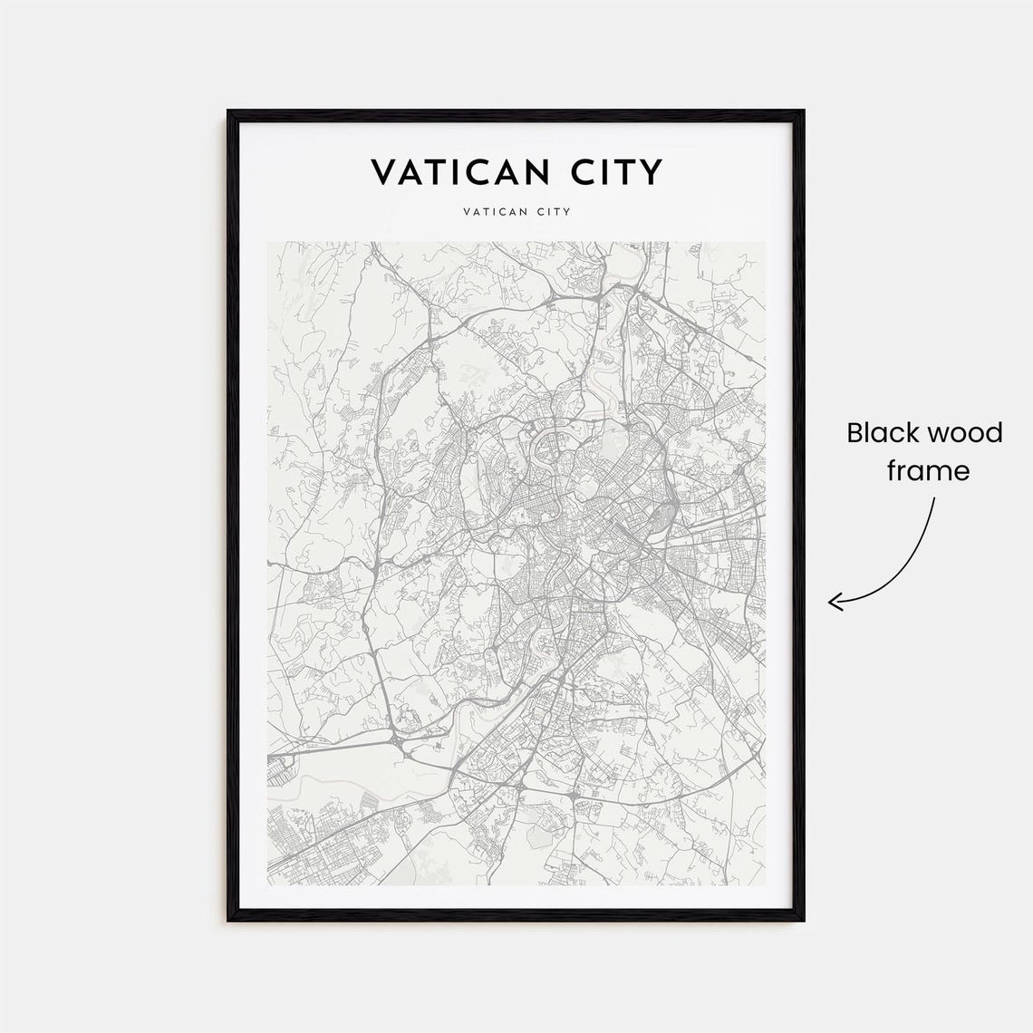 Vatican City Minimal Elegant Cream Street Map Travel Decor Poster - Image 3