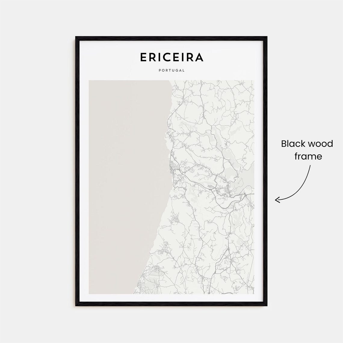 Ericeira Portugal Minimalist Coastal City Map Poster Modern Wall Decor - Image 3