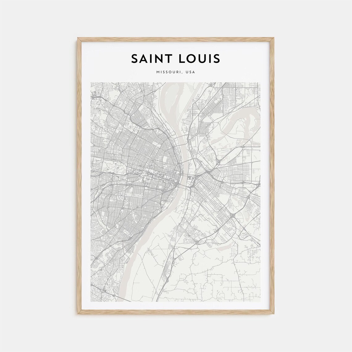 Saint Louis Missouri Minimalist Street Map Gateway City Travel Poster