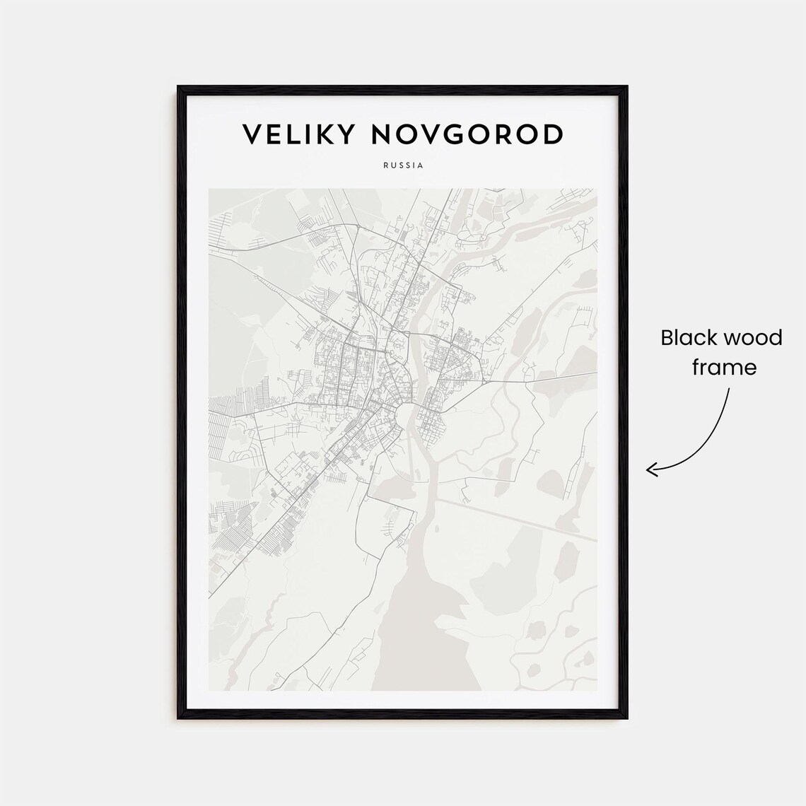 Veliky Novgorod Russia Minimal Cream City Map Travel Decor Poster - Image 3