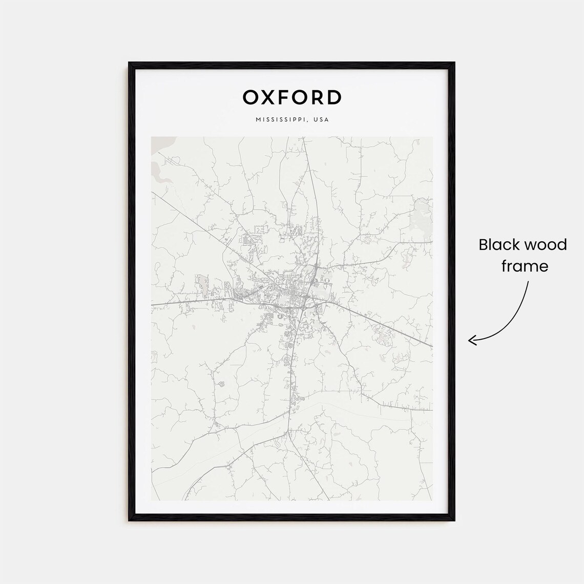 Oxford Mississippi Minimalist Street Map City Travel Art Poster - Image 3