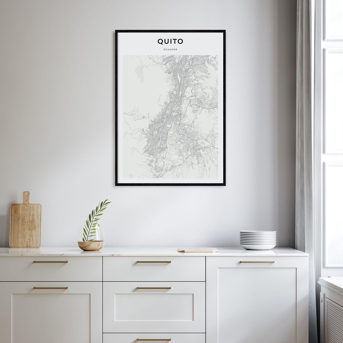 Quito Ecuador Modern Minimalist City Street Map Travel Poster - Image 2