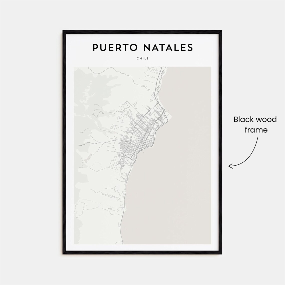 Puerto Natales Chile Minimalist Modern City Map Street Art Poster - Image 3