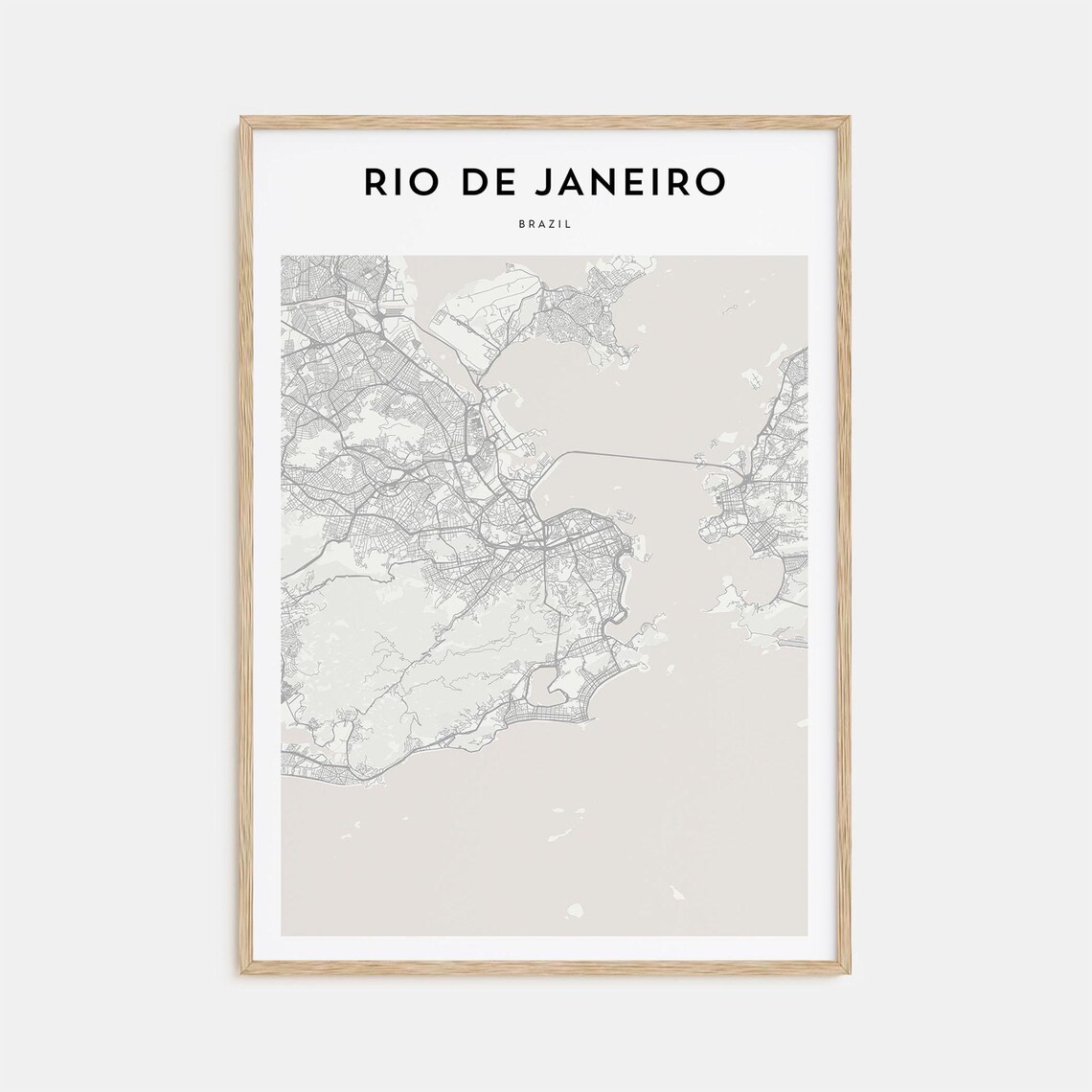 Rio De Janeiro Brazil Modern Minimalist City Map Travel Poster