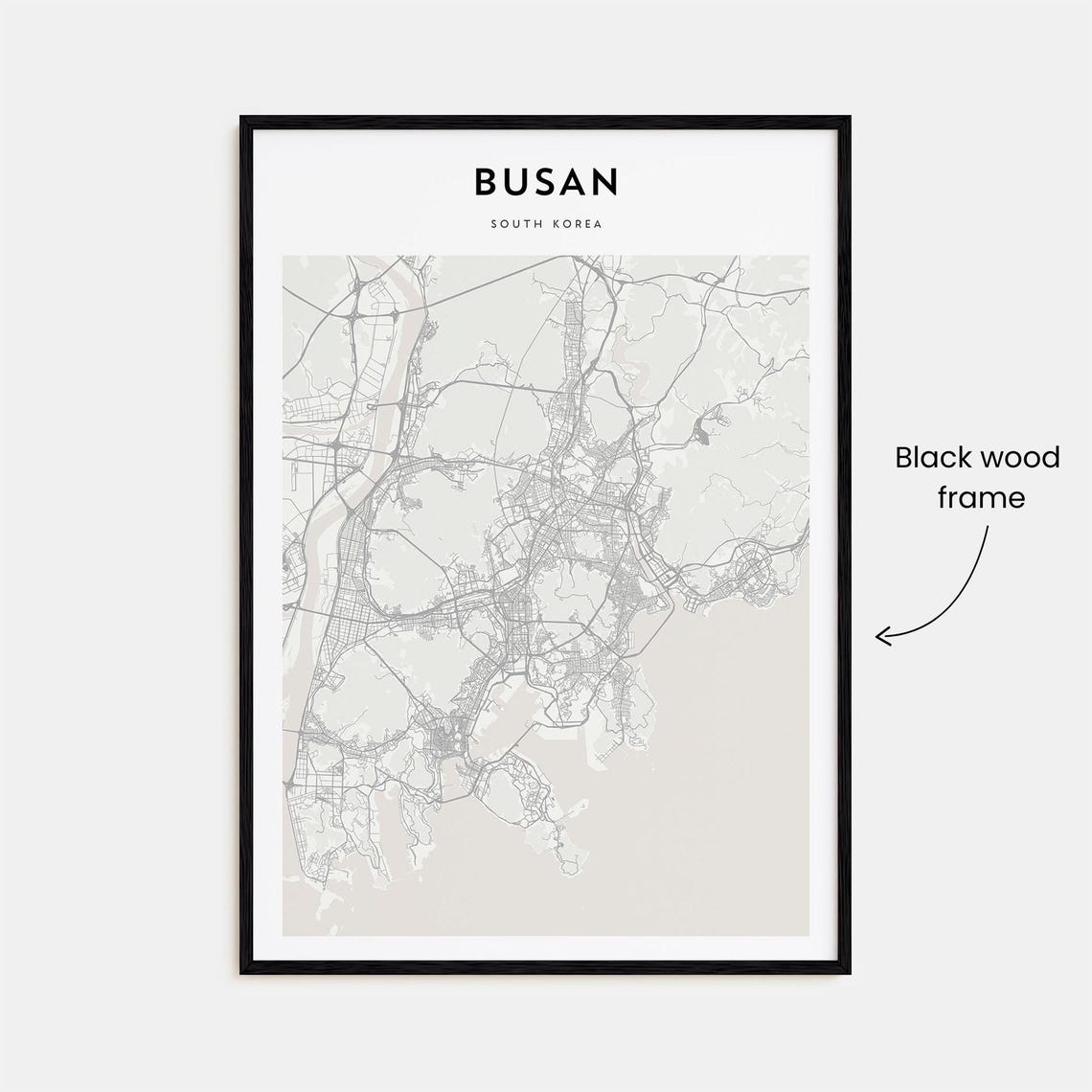Busan South Korea Minimalist City Street Map Modern Wall Art Decor - Image 3