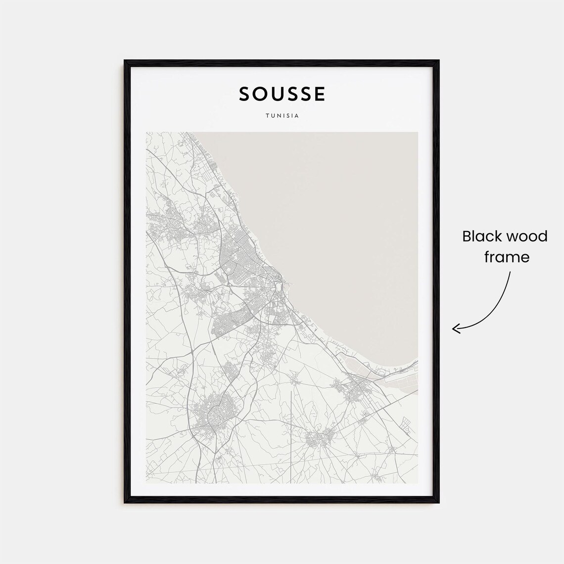 Sousse Tunisia City Street Map Scandinavian Minimalist Poster - Image 3