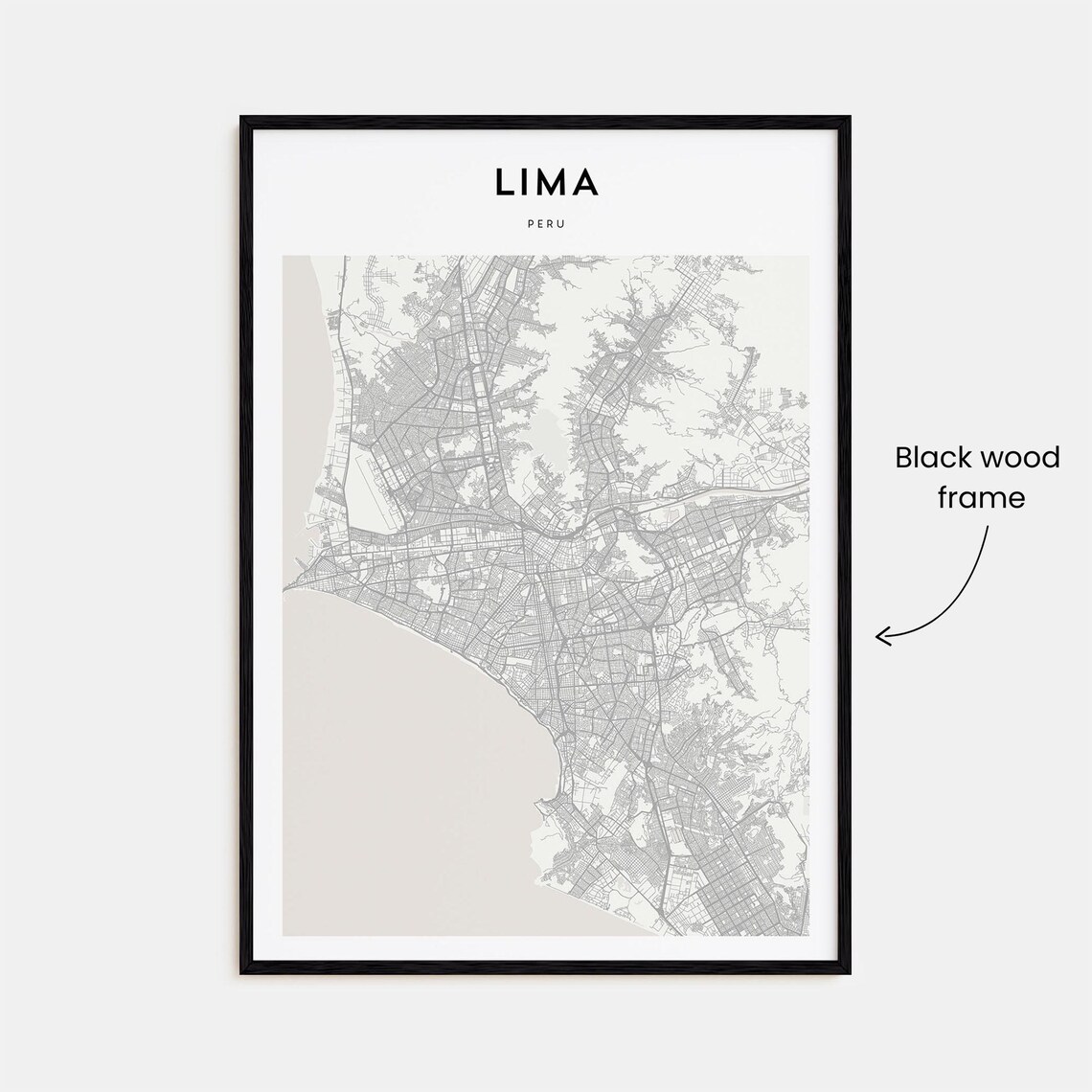 Lima Peru Minimalist City Map Travel Poster for Home and Office Gift - Image 3