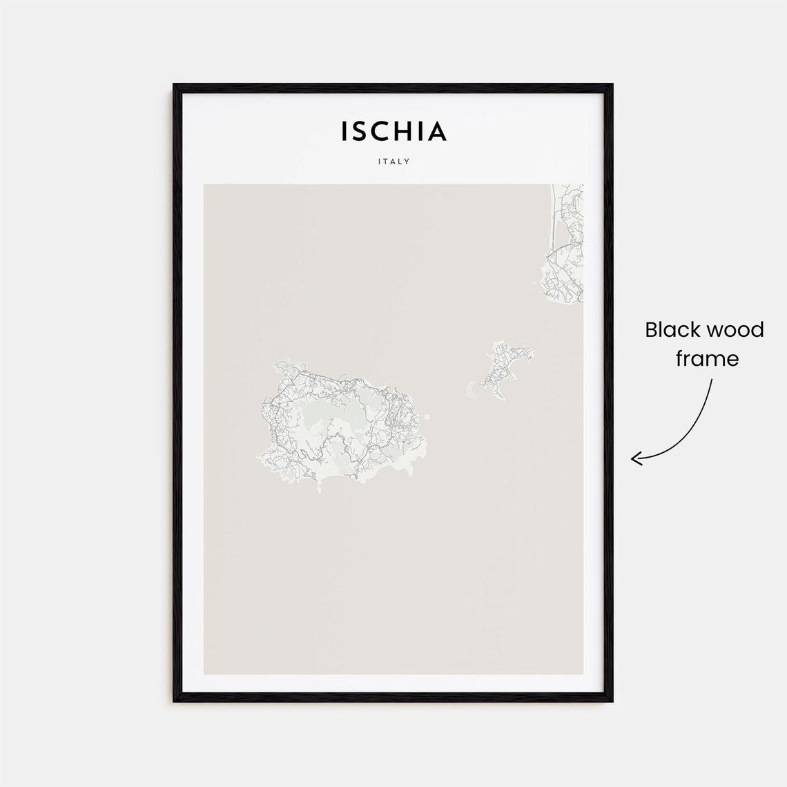 Ischia Italy Minimalist City Street Map Scandinavian Decor Poster - Image 3